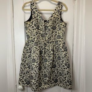 Jack fit and flare gold brocade cocktail dress